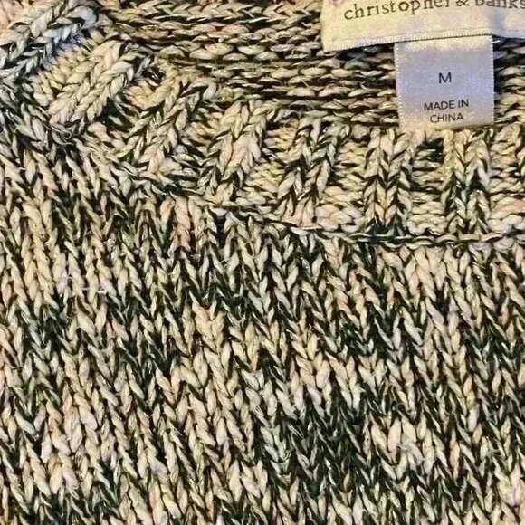 Christopher & Banks Green & White Women’s Sweater, Medium - Picture 4 of 8
